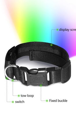 Нашийник для собак і котів з LED екраном Bluetooth Pet LED Collar - червоний