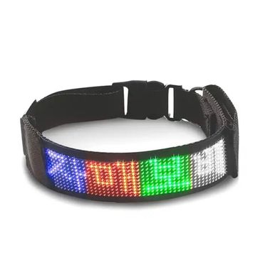 Ошейник для собак и котов с LED экраном Bluetooth Pet LED Collar - красный