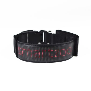 Ошейник для собак и котов с LED экраном Bluetooth Pet LED Collar - красный