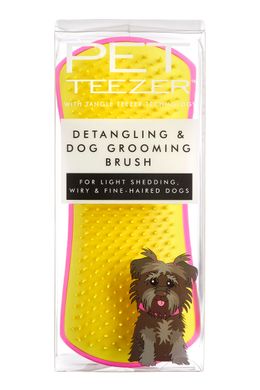 Щітка для розплутування шерсті собаки Pet Teezer Detangling & Grooming Pink/Yellow