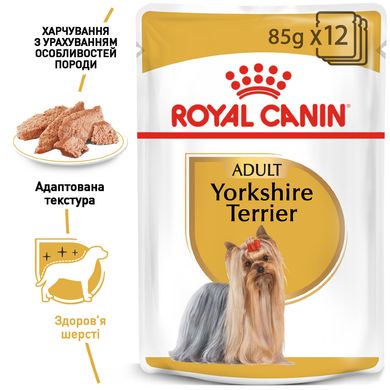 Влажный корм для взрослых собак ROYAL CANIN YORKSHIRE ADULT 0.085 кг, 0.085 кг