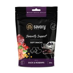 Мягкие лакомства Savory для укрепления иммунитета собак, утка и шиповник, 200 г