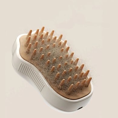 Паровая щетка массажер спрей 3 в 1 PET SPA MASSAGE BRUSH для вычесывания собак и кошек с паровым распылителем - кофейная лапка