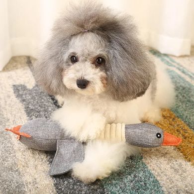 Жувальна м'яка іграшка для собак PLUSH DUCK DOG TOY - качка коричнева