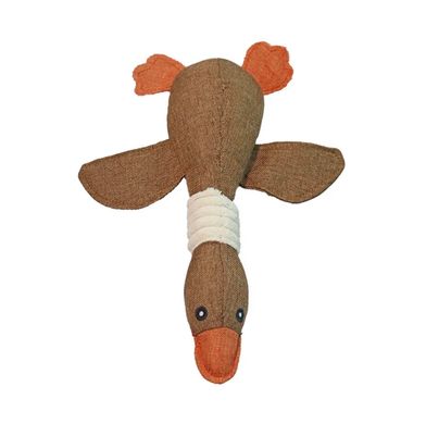 Жувальна м'яка іграшка для собак PLUSH DUCK DOG TOY - качка коричнева