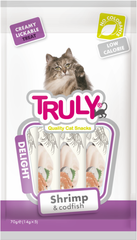 Кремовые стики для кошек TRULY CREAMY LICKABLE TREAT Креветка и треска (1стик)