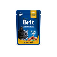 Влажный корм BRIT PREMIUM для котов с лососем и форелью, 100 г