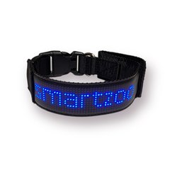 Ошейник для собак и котов с LED экраном Bluetooth Pet LED Collar - синий