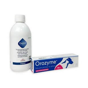 Гель-догляд за пащею OROZYME + Добавка до води ECUPHAR PLAQTIV+ від зубного нальоту