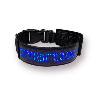 Нашийник для собак і котів з LED екраном Bluetooth Pet LED Collar - синій