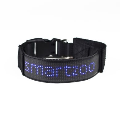 Нашийник для собак і котів з LED екраном Bluetooth Pet LED Collar - синій