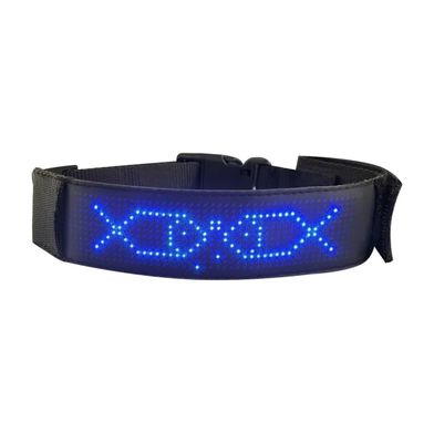 Нашийник для собак і котів з LED екраном Bluetooth Pet LED Collar - синій