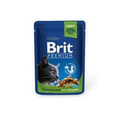 Влажный корм BRIT PREMIUM с курицей для стерилизованных котов, 100 г