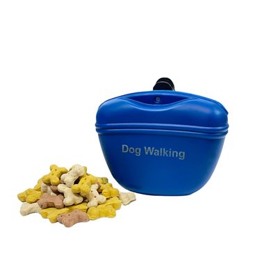 Сумочка для лакомств силиконовая для собак Dog Walking TREATS BAG синяя