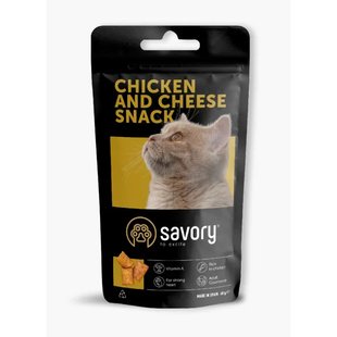 Ласощі для котів Savory Chicken and Cheese, подушечки з куркою та сиром, 60 г