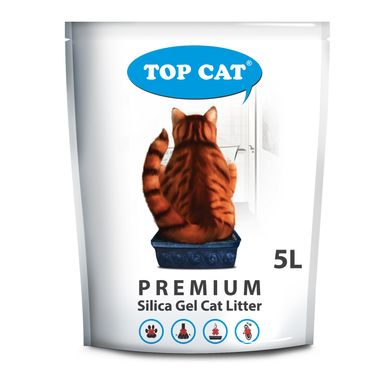 Наполнитель в кошачий лоток (туалет) силикагелевый TOP CAT Premium 5 л