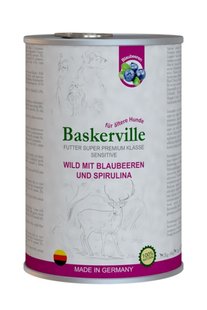 Вологий корм  Baskerville Sensitive оленина з чорницею та спіруліною для собак, 400 г