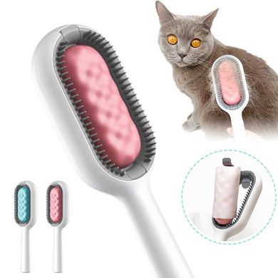 Щетка для сухого и влажного вычесывания собак и котов 4в1 Pet Grooming Comb для короткошерстных пород - розовая