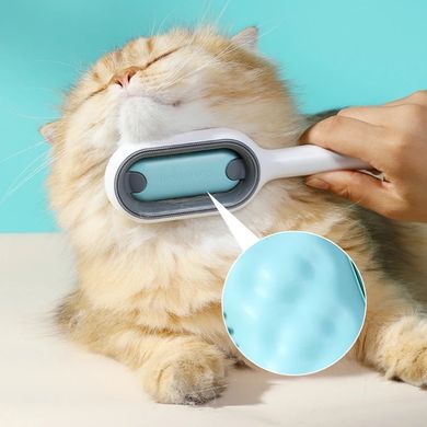 Щетка для сухого и влажного вычесывания собак и котов 4в1 Pet Grooming Comb для короткошерстных пород - розовая