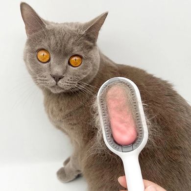 Щетка для сухого и влажного вычесывания собак и котов 4в1 Pet Grooming Comb для короткошерстных пород - розовая