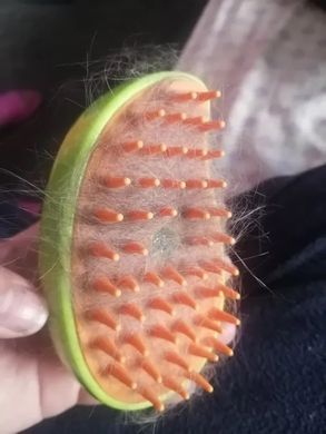 Парова щітка масажер спрей 3 в 1 PET SPRAY MASSAGE BRUSH для вичісування собак і котів з паровим розпилювачем - жовта