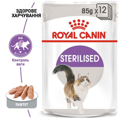 Вологий корм для дорослих стерилізованих котів ROYAL CANIN STERILIZED LOAF 0.085 кг, 0.085 кг