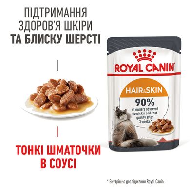 Влажный корм для взрослых кошек ROYAL CANIN HAIR&SKIN CARE IN GRAVY 0.085 кг, 0.085 кг