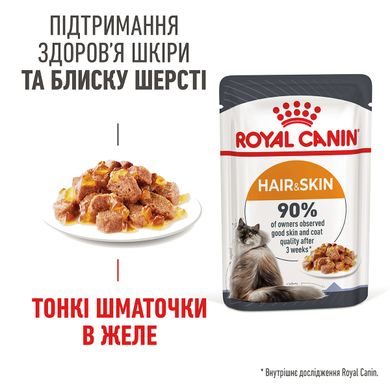 Вологий корм для дорослих котів ROYAL CANIN HAIR&SKIN CARE IN JELLY 0.085 кг, 0.085 кг