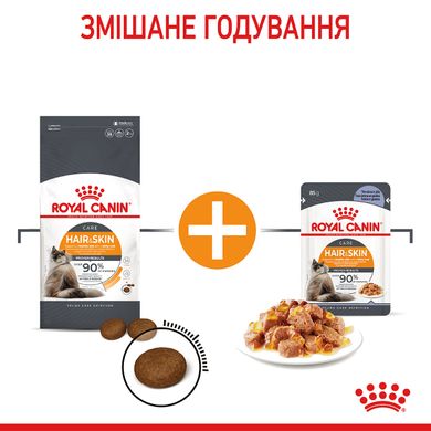 Влажный корм для взрослых кошек ROYAL CANIN HAIR&SKIN CARE IN JELLY 0.085 кг, 0.085 кг