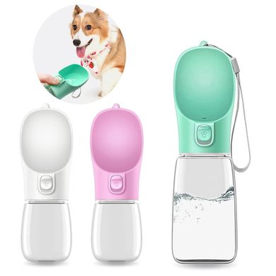 Бутылка - поилка с кнопкой для прогулок Dog Water Bottle 550 мл для собак - белая