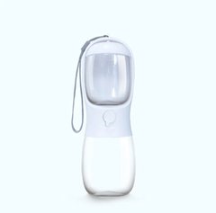 Бутылка - поилка с контейнером для корма и кнопкой Dog Water Bottle 300 мл + 100 г для собак - белая