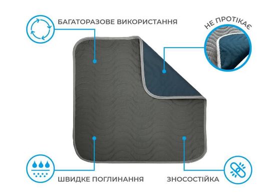 Пелюшки багаторазові для собак WOW PETS TRAINING + TRAVEL PAD 50х60 см 1 шт.