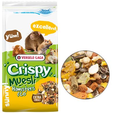 Versele-Laga Crispy Muesli Hamster ВЕРСЕЛЕ-ЛАГА КРЕПИ МЮСЛИ ХОМЯК корм для хомяков, крыс, мышей, песчанок на развес 500 г