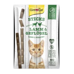 Палички м'ясні GimCat STICKS ягня та птиця смаколик для кішок (1шт.)