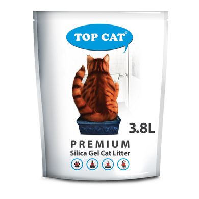 Наполнитель в кошачий лоток (туалет) силикагелевый TOP CAT Premium 3.8 л