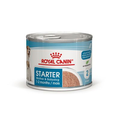 Вологий корм для новонароджених цуценят та собак у період лактації ROYAL CANIN STARTER MOUSE 0.195 кг, 2.34 кг