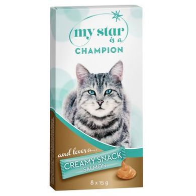 Вкусное лакомство для котов My STAR CHAMPION с лососем (1стик)