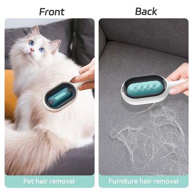 Щетка для сухого и влажного вычесывания собак и котов Pet Gravity 4в1 Pet Grooming Comb с отсеком для воды - розовая