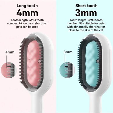 Щітка для сухого та вологово вичісування собак та котів Pet Gravity 4в1 Pet Grooming Comb з відсіком для води - рожева