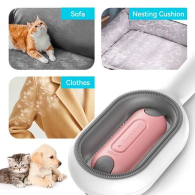 Щітка для сухого та вологово вичісування собак та котів Pet Gravity 4в1 Pet Grooming Comb з відсіком для води - рожева