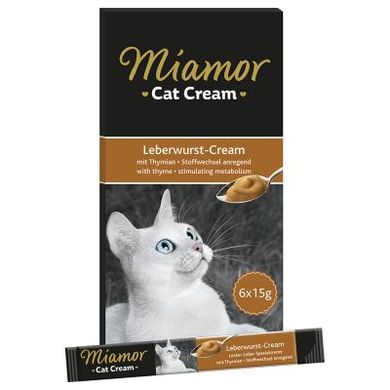 Вкусное лакомство Miamor Cat Snack LEBERWURST-CREAM - стимулирующий обмен веществ (1стик)