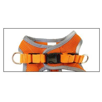 Світловідбиваюча шлея для собак ORANGE HIKING REFLECTIVE Croci, S 34-41 см помаранчева