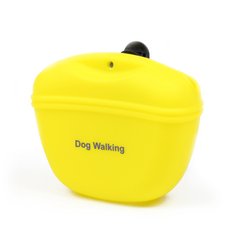 Сумочка для лакомств силиконовая для собак Dog Walking TREATS BAG желтая