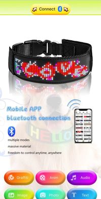 Нашийник для собак і котів з LED екраном Bluetooth Pet LED Collar - 4 кольори