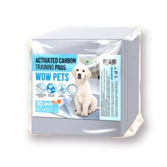 Пеленки для собак WOW Pets ACTIVATED CARBON Training Pads 60x60 см с углем 10 шт.