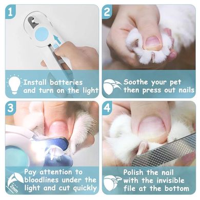 Когтерез с подсветкой для собак и котов LED Nail Clipper - розовый