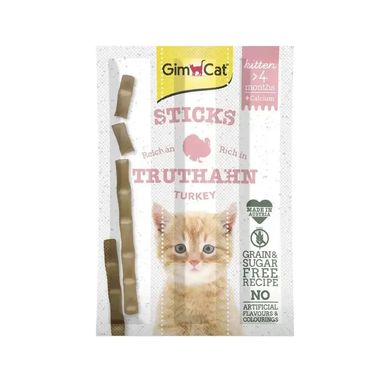 Палички м'ясні GimCat STICKS індичка, кальцій смаколик для кошенят, 3 шт, 3 г