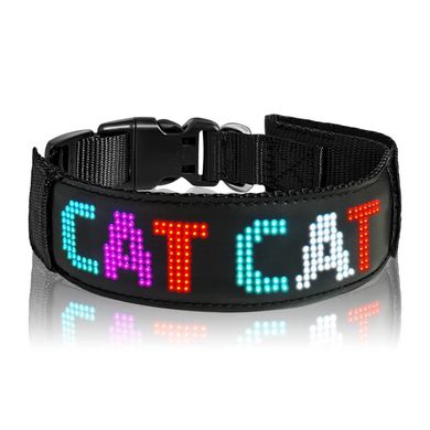 Ошейник для собак и котов с LED экраном Bluetooth Pet LED Collar - цветной