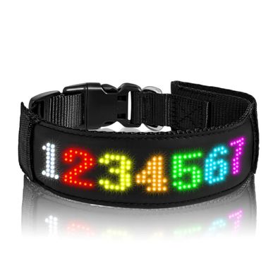 Ошейник для собак и котов с LED экраном Bluetooth Pet LED Collar - цветной